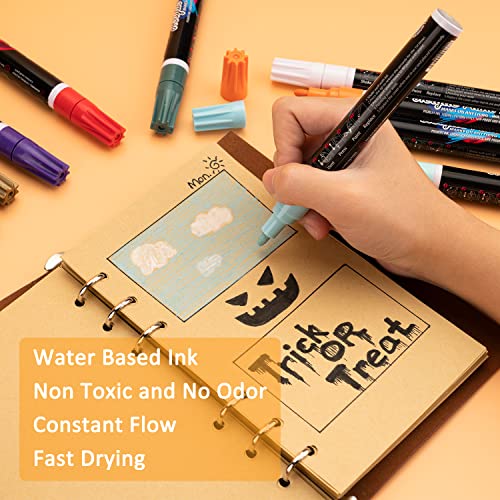 IJIANG Bundle Acrylic Paint Markers Set, 24 Pack Acrylic Paint Pens & 12 Pack Acrylic Painting Marker Pens IJIANG