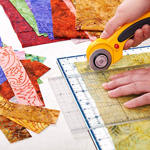 U.S. Art Supply 18" x 18" Rotary WHITE/BLUE High Contrast Professional Self Healing 7-Layer Durable Non-Slip Cutting Mat Great for Scrapbooking, U.S. Art Supply