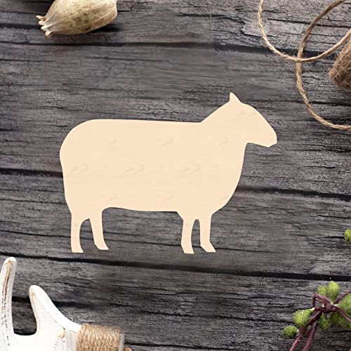 Sheep Wood Craft Unfinished Wooden Cutout Art DIY Wooden Sign Inspirational Wall Plaque Classic Wooden Wall Art Decor for Bedroom Living Room Office Arupkeer