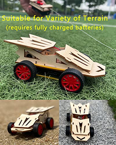 2 Set STEM Kit,Solar Model Car Building Project Science Experiment Assembly 3D Wooden Puzzle Craft,Wireless Remote Control Electric Motor Educational CYOEST