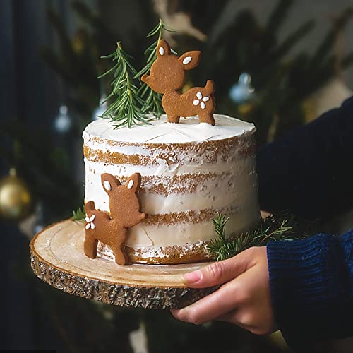 Prsildan 4 Pcs Large Natural Wood Slices, 11-12.5 Inches Unfinished Wood Centerpieces for Tables, DIY Round Rustic Wooden Circle Crafts for Wedding Prsildan