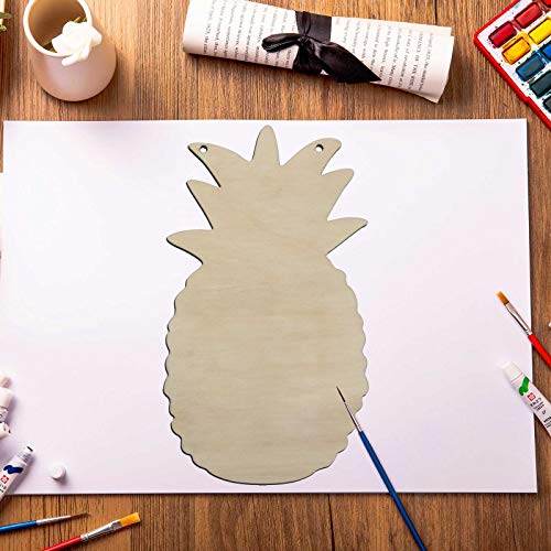 JANOU 3pcs Pineapple Shaped Unfinished Wood Sign Blank Pineapple Hanging Wooden Plaque DIY Craft Project Wood Sign with Rope Door Wall Art JANOU