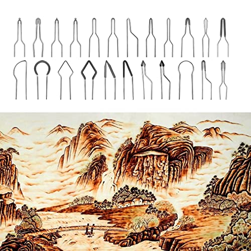 SAVITA 23pcs Wood Burning Nibs, Pyrography Wire Tips Replacement for Pyrography Machine Wood Burning Pen Tips for Pyrography on Gourds Wood Paper SAVITA