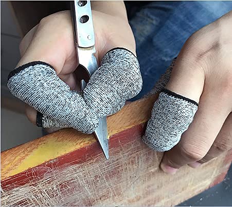 QISLOA 12 PCS Cut Resistant Finger Cots Protector Finger Sleeve Protectors Reusable Finger Covers Finger Protection Cots for Kitchen, Work, QISLOA