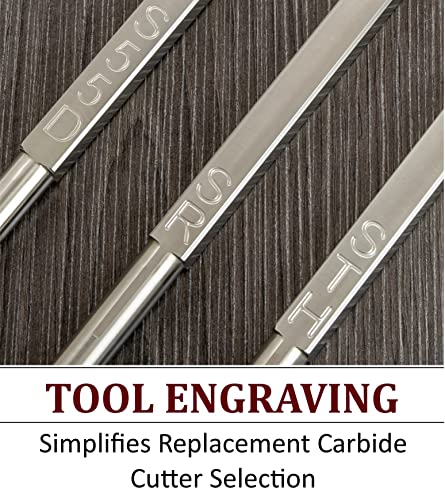 Simple Woodturning Tools Carbide Lathe Turning Tool Set of 3 Full Size with 17" Foam Grip Handles, USA Made Simple Woodturning Tools