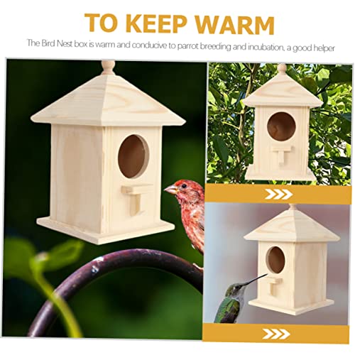 SUPVOX Bird Nest Wooden Bird Houses Bird Houses for Outside Unfinished Wood Birdhouse Hanging Birdhouse Hanging Bird House Bird Feeder Hanging Pet SUPVOX
