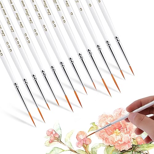 cobee 12Pcs Fine Paint Brushes, Detail Paint Brushes Micro Artist Paintbrush Set Acrylic Paint Brushes for Kids Students Artists Detail Painting Oil cobee