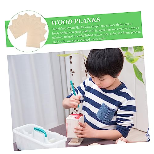 Anneome 10pcs Hand Painted Wood Panel Bamboo Fitted Sheet Wooden Signs Natural Wood Slices DIY Wooden Plank Blank Unfinished Basswood Sheets Basswood Anneome