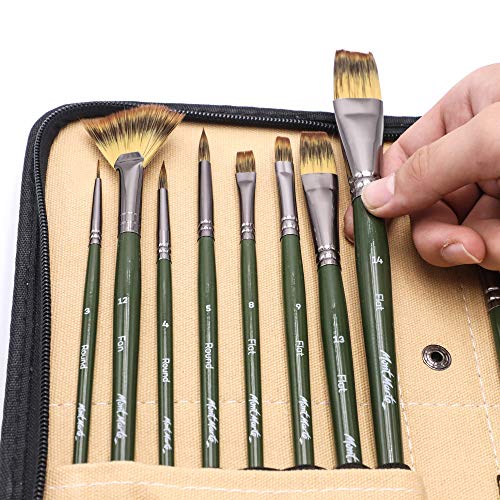 Mont Marte Signature Brush Set with Wallet, 17 Piece, Suitable for Oil, Acrylic, Watercolor and Gouache Paint, Easel Wallet Included MONT MARTE