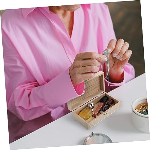 VOSAREA 9 Pcs clamshell wooden box mini containers obx jewelry moisennette jewelry Rustic Jewelry Chest jewelry organizer tray unfinished wood VOSAREA