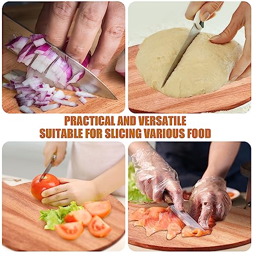 Patelai 12 Piece Round Wood Cutting Board Pizza Peel with Handle Laser Engraving Serving Board Charcuterie Cheese Bread Cutting Board for DIY Wedding Patelai