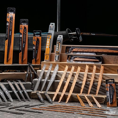 TOLESA Sawzall Blades Wood Cutting 12 Pieces CR-V Sawzall Pruning Blades Fast & Clean Cut Reciprocating Saw Blade with Durability, Flexibility & TOLESA