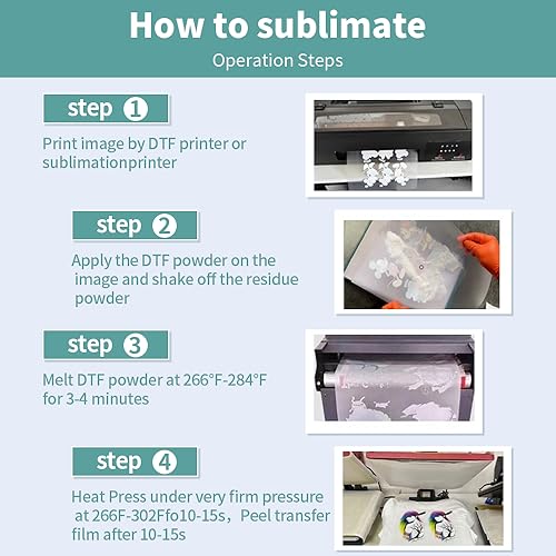 DTF Transfer Powder Film for Sublimation:500g/17.6oz White Digital Transfer Hot Melt Adhesive - 20pcs DTF Transfer Paper for All DTF and DTG Printers FANXIN