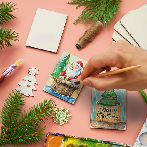 60 Pack Unfinished Wood Rectangles for Crafts, 2x3 Wooden Pieces for Painting, DIY Projects, Decorations, Engravings Bright Creations