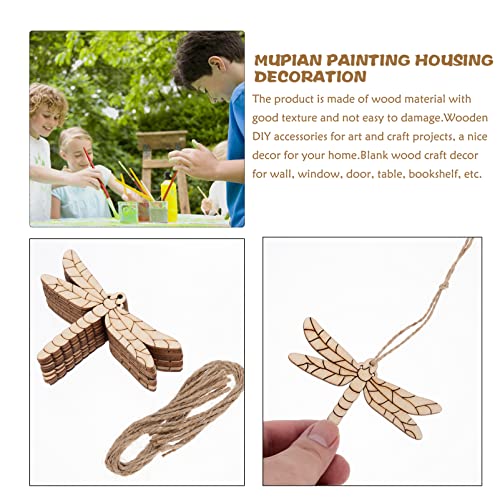 Sewroro Unfinished Wood Crafts 50pcs Unfinished Wooden Dragonfly Unfinished Wood Cutouts Blank Wooden Paint Crafts Home Decoration Craft Project Wood Sewroro