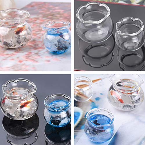 OLYCRAFT 55PCS Miniature Koi Fish Mold Ballpoint Pens Shaker, Glass Goldfish Bowl, Pearl, Mushroom Botanical Terrarium Craft Set for Resin Craft OLYCRAFT