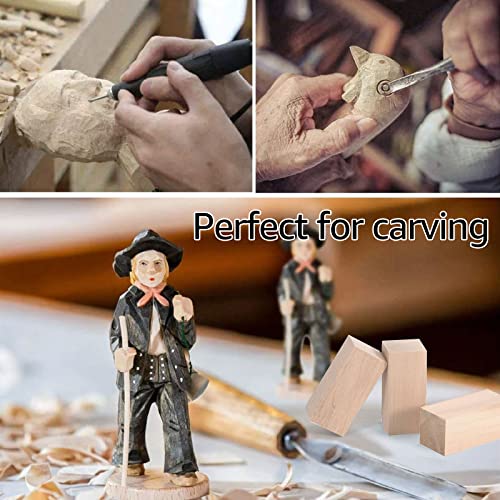 ACXFOND 10 Pack Basswood Carving Blocks, 4x2x2 inch Unfinished Wood Blocks for Crafts, Wood Carving Blocks Cubes for Home, Arts, Crafts, Class, ACXFOND