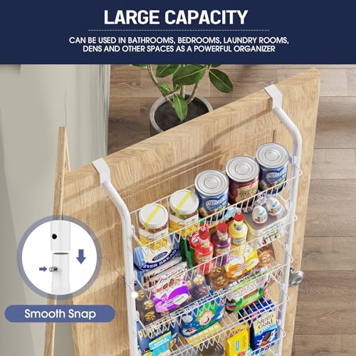 Goovilla Over The Door Pantry Organizer, 6-Tier Pantry Organization and Storage, Metal Hanging Spice Rack for Pantry Door, Kitchen, Laundry, Bathroom Goovilla