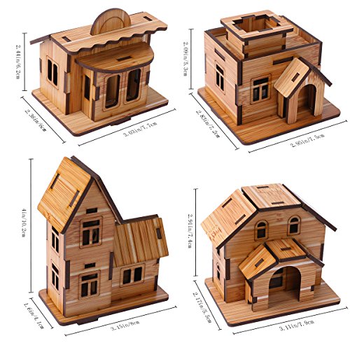 ZOSEN 3D Wooden Puzzle, Mini DIY Model House Kit Educational Toys Jigsaw Puzzles Gift for Children and Adult ZOSEN