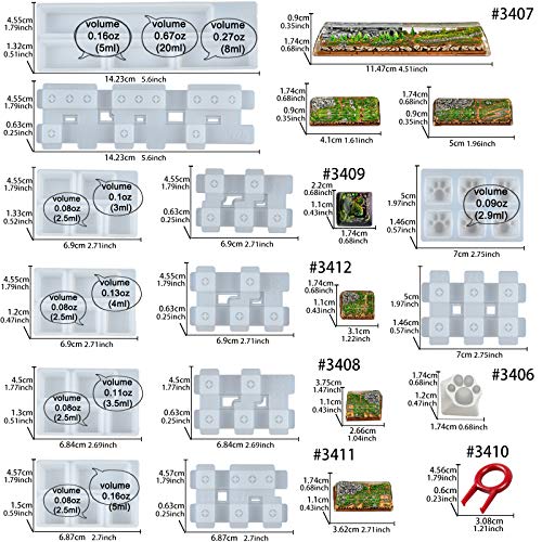 Keycaps Epoxy Resin Casting Molds Set for Mechanical Gaming Keyboard Polymer Clay Crafts 6 Silicone Trays with Key Puller FUNSHOWCASE