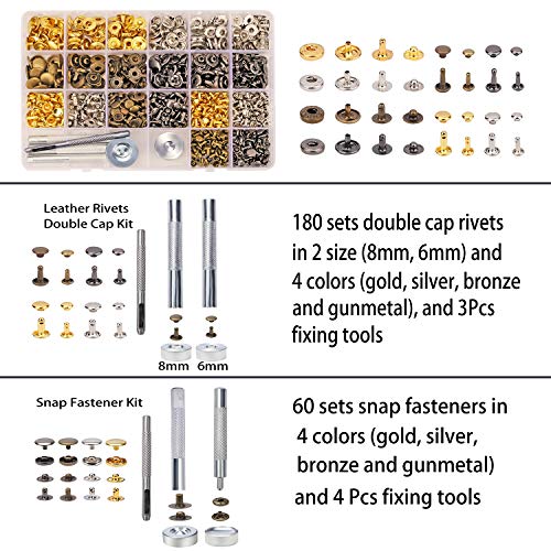 Dorhui Leather Craft Tools Kit, Leather Working Tools and Supplies for Christmas Gift Leather Craft Stamping Tool Waxed Thread Groover Awl Stitching Dorhui