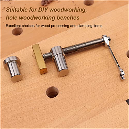 2PCS 3/4 Inch Bench Dog Clamps, Woodworking Clamps with 4 Bench Dogs, CNC Precision Machining Bench Dog with 2 Ratchet Wrenches, Low Profile Design JEEJINYAN