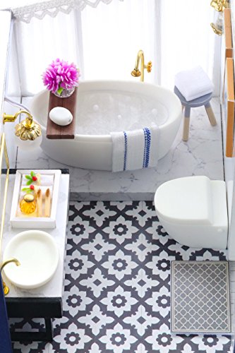 Flever Dollhouse Miniature DIY House Kit Manual Creative with Furniture for Romantic Artwork Gift (Perfect Time Apartment) Flever