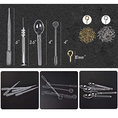 EuTengHao 132Pcs Animal Silicone Molds DIY Resin Casting Kit Contains 4 Bears 3D Bear Rabbit Cat Paw Mold Necklace Pendant Time Gem Eiffel Tower EuTengHao