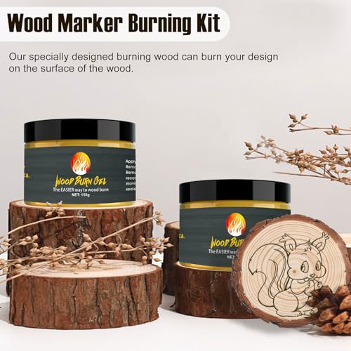 4 OZ Wooden Burning Paste,150ml Heat Activated Marker Paste for Wood Burn Gel,Creating Magical Art in a Few Minutes,Used for Drawing, DIY Arts,Flame EIGTWEN