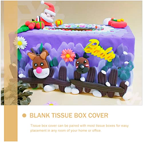 Tofficu Wooden Napkin Boxes Unfinished Wood Tissue Box Cover Handmade Tissue Dispenser blank Facial paper Box for DIY Crafts Art Project 4Pcs Tofficu