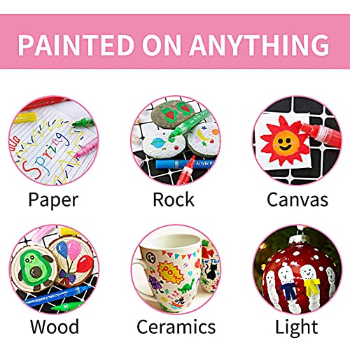 IRIS & OLIVIA 35 Acrylic Paint Pens, Double Premium Set Acrylic Paint Markers of Extra Fine and Medium Tip for Rock Painting, Ceramic, Plastic, IRIS & OLIVIA