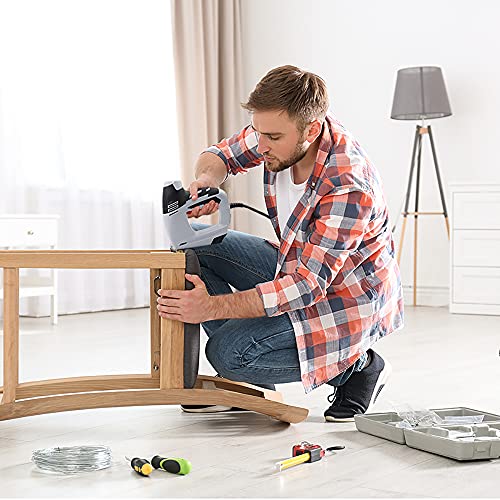 KeLDE Electric Staple/Nail Gun Kit, Braid Nailer, 120V Corded Power Stapler Set, Includes 900pcs T50 Staples and 300pcs 15mm Nails KeLDE