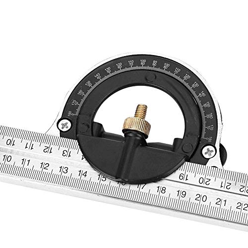 Stainless Steel T Square Ruler, Combination Square Set with Protractor, Stainless Steel Angle Ruler 0-180° Combination Tri Square 0.01 Protractor 125