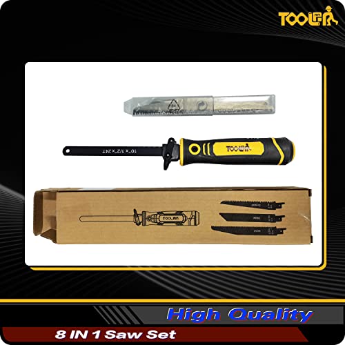 TOOLAN: 8-In-1 Multi Blades Hand Saw, Drywall Cutter Saw. Hacksaw. Long Blade Hand Saw For Cutting Drywall, Sheetrock, Wood, Metel, Plastic, Plywood. TOOLAN