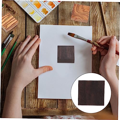 CORHAD 24pcs Ring Wood Stabilized Wood Ring Blanks Wood Blanks for Crafts Ring Making Supplies Wooden Craft Cubes Ring Making Materials Natural CORHAD