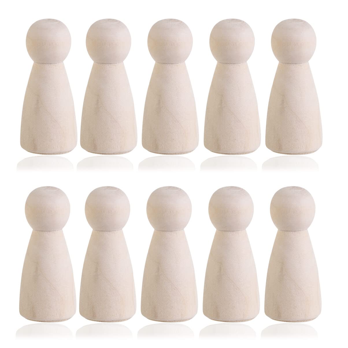 Ciieeo 10pcs DIY Plain Blank Wooden Peg Dolls Unfinished Wooden Peg Dolls Decorative Peg Doll for DIY Arts and Crafts Ciieeo