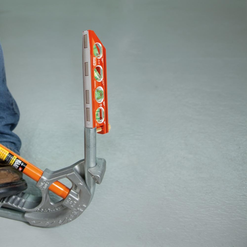 Klein Tools 935AB4V Level, 6-Inch Magnetic Torpedo and Conduit Level with 0/30/45/90 Degree Vials, V-Groove and Magnet Track, High Visibility Orange Klein Tools