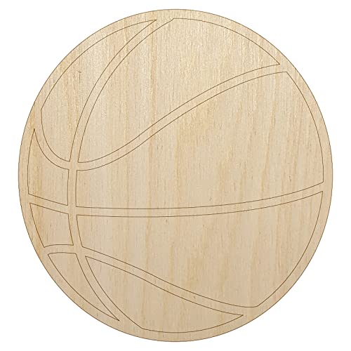 Basketball Sport Unfinished Wood Shape Piece Cutout for DIY Craft Projects - 1/8 Inch Thick - 6.25 Inch Size Sniggle Sloth