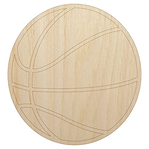 Basketball Sport Unfinished Wood Shape Piece Cutout for DIY Craft Projects - 1/8 Inch Thick - 6.25 Inch Size