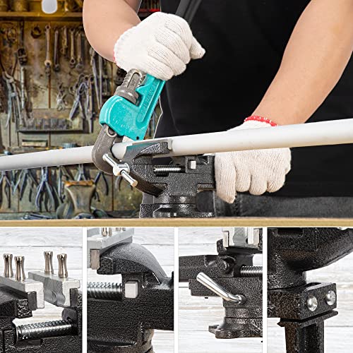 Table Vise, 2 in 1 Bench Vise Universal Rotate 360° Work Clamp-On Vise,Table Vice With Multifunctional Jaw and Quick Adjustment Button for ZTUKOMN