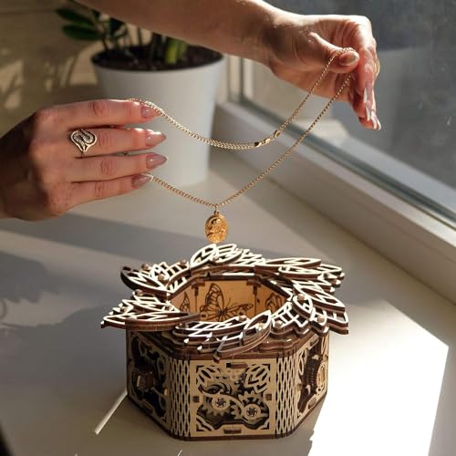 Wood Trick Flower Für Elise Wooden Music Box Kit - DIY Keepsake & Jewellery Box for All Ages Wood Trick