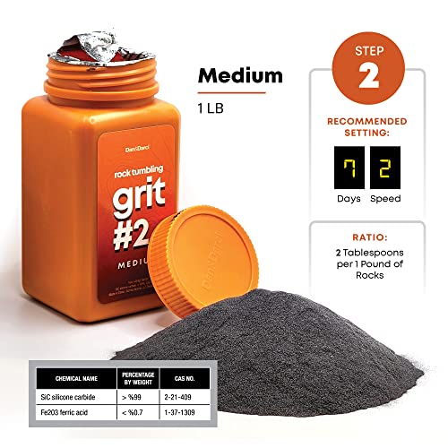 Dan&Darci Rock Tumbler Grit Refill Kit - 3.5 Pounds Grits Media + Poly Plastic Pellets - Rocks Polishing Refills for Any Brand Rock Tumblers - Rock Dan&Darci