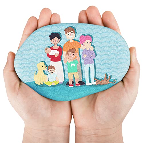 EXCEART 6pcs Flat Stones for Crafts Painting Stones River Detail Painting  Rock Painting Supplies Kids DIY Craft Pebbles Painting Rock Arts Crafting