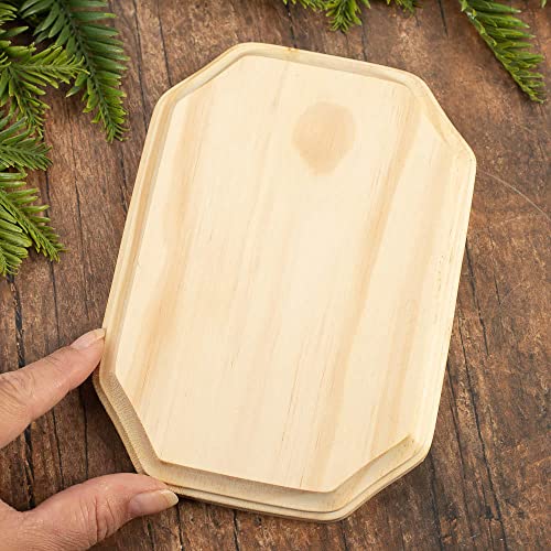 Pack of 4 Unfinished Wood Beveled Edge French Rectangle Plaques from Factory Direct Craft - Blank Wooden Rectangle Signs for DIY Crafts and Projects Factory Direct Craft