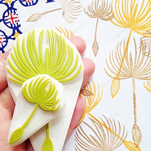 Falling in Art Carving Blocks Stamp Making kit, Linoleum Blocks Printing Kit with 6 Shaped Blades Cutting Tool,12 Pack Rubber Carving Blocks and 3 Falling in Art