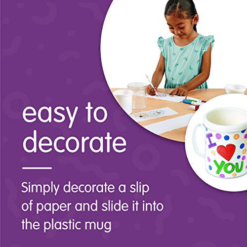 Colorations Design Your Own Mugs, Great Craft Project for Kids, Create a Keepsake, 12 Mugs, Ideal Mothers Day or Fathers Day Gift, Birthday or Colorations