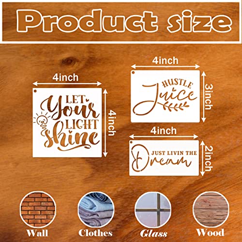 Word Stencils for Painting On Wood Sign Canvas Fabric, Reusable Welcome Farmhouse Burning Inspirational Art Craft Paint Stencil for Shirt Family Pkqon