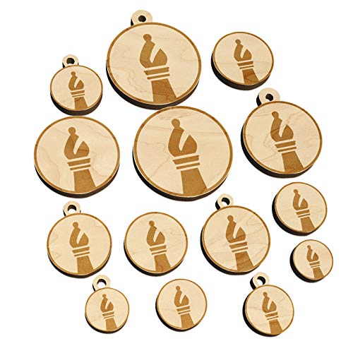 Chess Piece Black Bishop Mini Wood Shape Charms Jewelry DIY Craft - 20mm (15pcs) - with Hole Sniggle Sloth