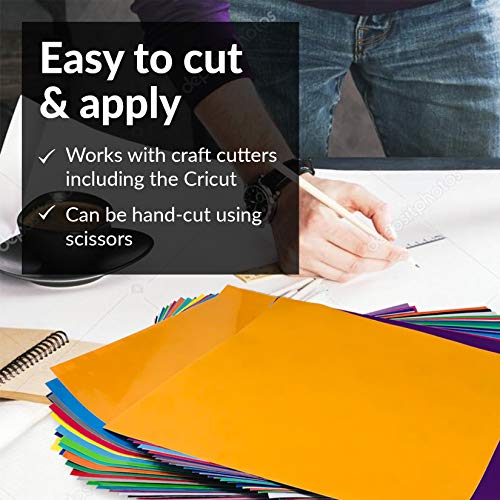 50 Pack Adhesive Permanent Vinyl - Endless Crafting Possibilities with Glossy & Matte Vinyl Sheets to Decorate Your House, Party, Car, Mugs, and More HIPPIE CRAFTER