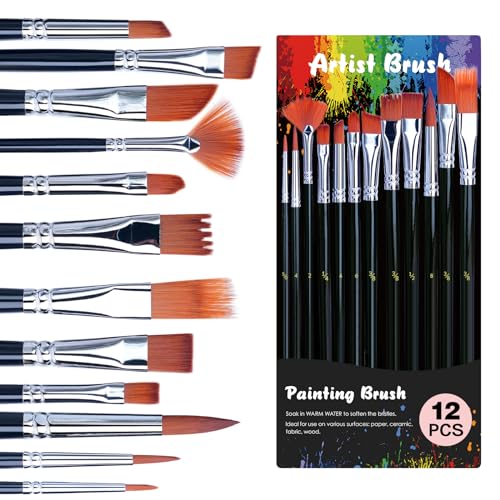 Metallic Acrylic Paint Set with 12 Brushes, Metallic Acrylic Paint Sets with 20 Colors (60ml, 2oz), Acrylic Paint Set for Artists, Beginners on TMOL